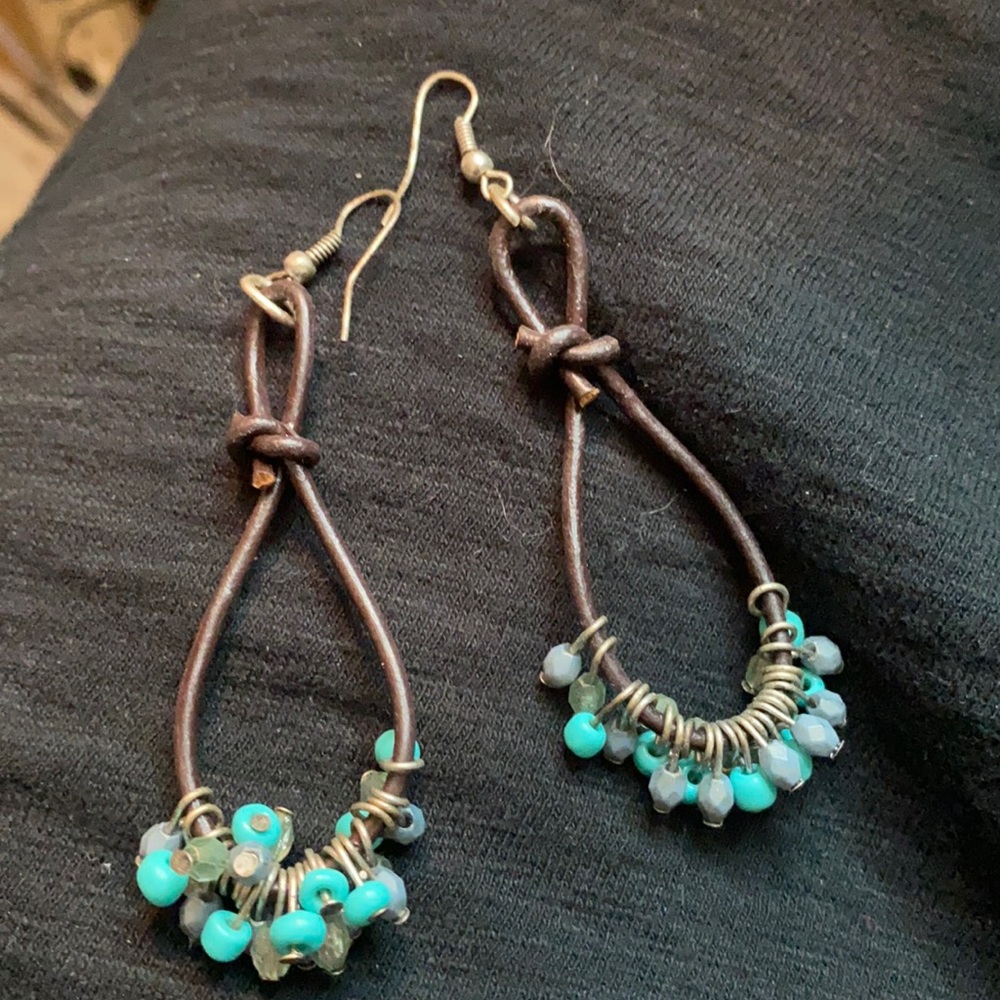 Silpada leather loop ear rings